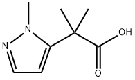 2-methyl-2-(1-methyl-1H-pyrazol-5-yl)propanoic
acid Structure