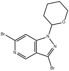 3,6-Dibromo-1-(tetrahydro-2H-pyran-2-yl)-1H-pyrazolo[4,3-c]pyridine Structure