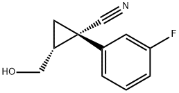 Cyclopropanecarbonitrile, 1-(3-fluorophenyl)-2-(hydroxymethyl)-, (1S,2R)- Structure