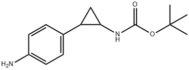 Carbamic acid, N-[2-(4-aminophenyl)cyclopropyl]-, 1,1-dimethylethyl ester Structure