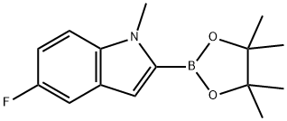 5-fluoro-1-methyl-2-(4,4,5,5-tetramethyl-1,3,2-diox aborolan-2-yl)-1H-indole Structure
