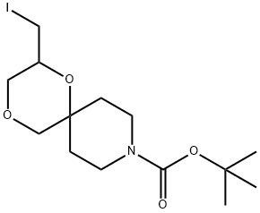 tert-butyl 2-(iodomethyl)-1,4-dioxa-9-azaspiro[5.5]undecane -9-carboxylate Structure