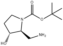 1-Pyrrolidinecarboxylic acid, 2-(aminomethyl)-3-hydroxy-, 1,1-dimethylethyl ester, (2S,3R)- Structure