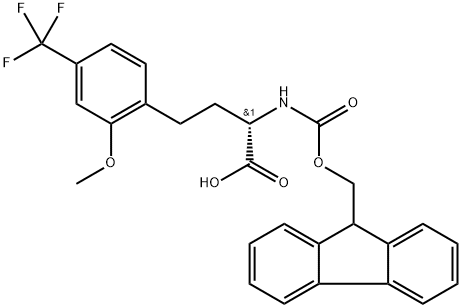 Fmoc-2-methoxy-4-(trifluoromethyl)-L-homophenylalanine Structure