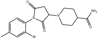 1-[1-(2-bromo-4-methylphenyl)-2,5-dioxopyrrolidin
-3-yl]piperidine-4-carboxamide Structure