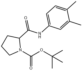 tert-butyl 2-{[(3,4-dimethylphenyl)amino]carbonyl}-1-pyrrolidinecarboxylate (non-preferred name) Structure