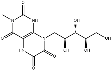 D-Ribitol,  1-deoxy-1-(1,3,4,5,6,7-hexahydro-3-methyl-2,4,6,7-tetraoxo-8(2H)-pteridinyl)-  (9CI) Structure