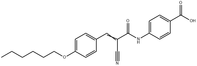 4-{2-cyano-3-[4-(hexyloxy)phenyl]prop-2-enamido
}benzoic acid Structure