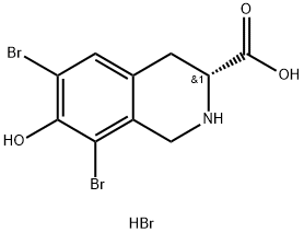 3-Isoquinolinecarboxylic acid, 6,8-dibromo-1,2,3,4-tetrahydro-7-hydroxy-, hydrobromide (1:1), (3R)- Structure