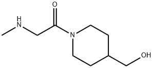Ethanone, 1-[4-(hydroxymethyl)-1-piperidinyl]-2-(methylamino)- Structure