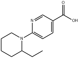 3-Pyridinecarboxylic acid, 6-(2-ethyl-1-piperidinyl)- Structure