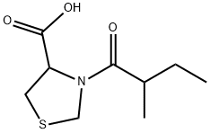 4-Thiazolidinecarboxylic acid, 3-(2-methyl-1-oxobutyl)- Structure