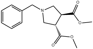 3,4-Pyrrolidinedicarboxylic acid, 1-(phenylmethyl)-, 3,4-dimethyl ester, (3S,4S)- Structure
