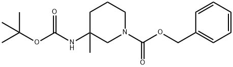 1-Piperidinecarboxylic acid, 3-[[(1,1-dimethylethoxy)carbonyl]amino]-3-methyl-, phenylmethyl ester