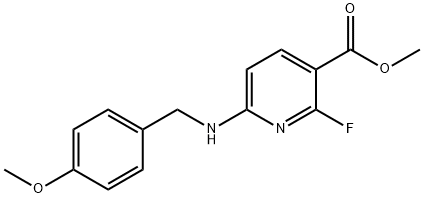 3-Pyridinecarboxylic acid, 2-fluoro-6-[[(4-methoxyphenyl)methyl]amino]-, methyl ester Structure