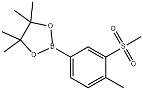 1,3,2-Dioxaborolane, 4,4,5,5-tetramethyl-2-[4-methyl-3-(methylsulfonyl)phenyl]- Structure
