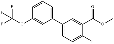 [1,1'-Biphenyl]-3-carboxylic acid, 4-fluoro-3'-(trifluoromethoxy)-, methyl ester Structure