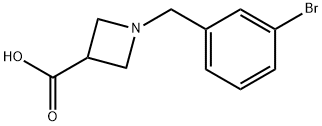 3-Azetidinecarboxylic acid, 1-[(3-bromophenyl)methyl]- Structure