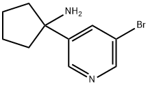 Cyclopentanamine, 1-(5-bromo-3-pyridinyl)- Structure
