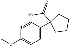 Cyclopentanecarboxylic acid, 1-(6-methoxy-3-pyridinyl)- Structure