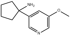 Cyclopentanamine, 1-(5-methoxy-3-pyridinyl)- Structure