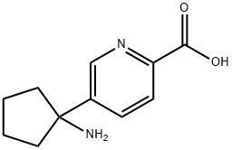 2-Pyridinecarboxylic acid, 5-(1-aminocyclopentyl)- Structure