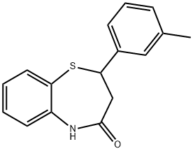 1,5-Benzothiazepin-4(5H)-one, 2,3-dihydro-2-(3-methylphenyl)- Structure