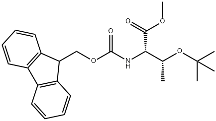 L-Threonine, O-(1,1-dimethylethyl)-N-[(9H-fluoren-9-ylmethoxy)carbonyl]-, methyl ester Structure