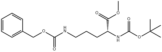 D-Ornithine, N2-[(1,1-dimethylethoxy)carbonyl]-N5-[(phenylmethoxy)carbonyl]-, methyl ester Structure