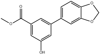 Benzoic acid, 3-(1,3-benzodioxol-5-yl)-5-hydroxy-, methyl ester Structure