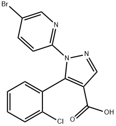 1H-Pyrazole-4-carboxylic acid, 1-(5-bromo-2-pyridinyl)-5-(2-chlorophenyl)- Structure