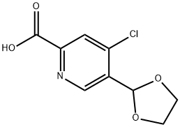 2-Pyridinecarboxylic acid, 4-chloro-5-(1,3-dioxolan-2-yl)- Structure