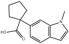 Cyclopentanecarboxylic acid, 1-(1-methyl-1H-indol-6-yl)- Structure