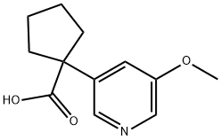 Cyclopentanecarboxylic acid, 1-(5-methoxy-3-pyridinyl)- Structure