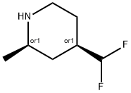 Piperidine, 4-(difluoromethyl)-2-methyl-, (2R,4R)-rel- Structure