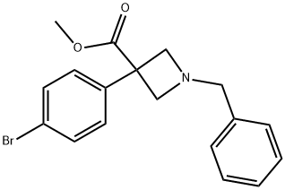 3-Azetidinecarboxylic acid, 3-(4-bromophenyl)-1-(phenylmethyl)-, methyl ester Structure