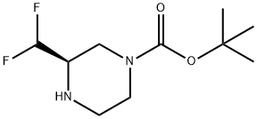 1-Piperazinecarboxylic acid, 3-(difluoromethyl)-, 1,1-dimethylethyl ester, (3R)- Structure