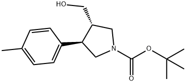 tert-butyl trans-3-(hydroxymethyl)-4-(p-tolyl)pyrrolidine-1-carboxylate Structure
