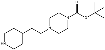 1-Piperazinecarboxylic acid, 4-[2-(4-piperidinyl)ethyl]-, 1,1-dimethylethyl ester Structure