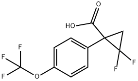 2，2-difluoro-1-(4-(trifluoromethoxy)phenyl)cyclopropane-1-carboxylic acid Structure