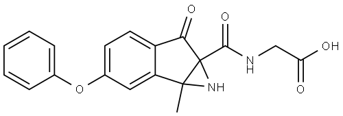 Glycine, N-[(1a,6-dihydro-1a-methyl-6-oxo-3-phenoxyindeno[1,2-b]azirin-6a(1H)-yl)carbonyl]- Structure