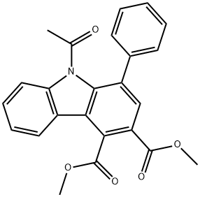 9H-Carbazole-3,4-dicarboxylic acid, 9-acetyl-1-phenyl-, 3,4-dimethyl ester Structure