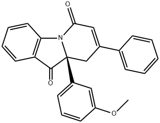 Pyrido[1,2-a]indole-6,10-dione, 9,9a-dihydro-9a-(3-methoxyphenyl)-8-phenyl-, (9aS)- Structure