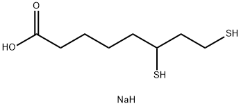 Octanoic acid, 6,8-dimercapto-, sodium salt (1:1) Structure