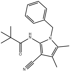 Propanamide, N-[3-cyano-4,5-dimethyl-1-(phenylmethyl)-1H-pyrrol-2-yl]-2,2-dimethyl- Structure