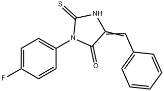 4-Imidazolidinone, 3-(4-fluorophenyl)-5-(phenylmethylene)-2-thioxo- Structure
