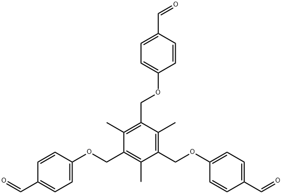 4,4',4"-(((2,4,6-trimethylbenzene-1,3,5-triyl)tris(methylene))tris(oxy))tribenzaldehyde Structure