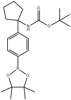 Carbamic acid, [1-[4-(4,4,5,5-tetramethyl-1,3,2-dioxaborolan-2-yl)phenyl]cyclope… Structure