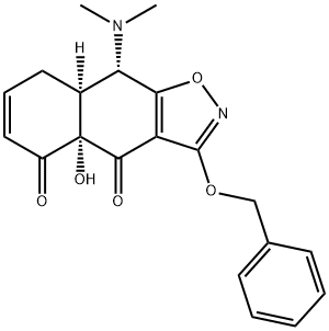 Naphth[2,3-d]isoxazole-4,5(4aH,8H)-dione, 9-(dimethylamino)-8a,9-dihydro-4a-hydroxy-3-(phenylmethoxy)-, (4aS,8aS,9S)-