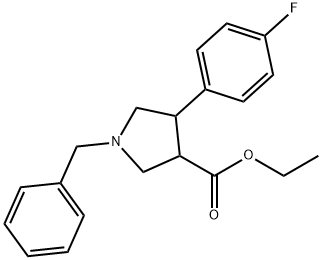 ethyl trans-1-benzyl-4-(4-fluorophenyl)pyrrolidine-3-carboxylate Structure